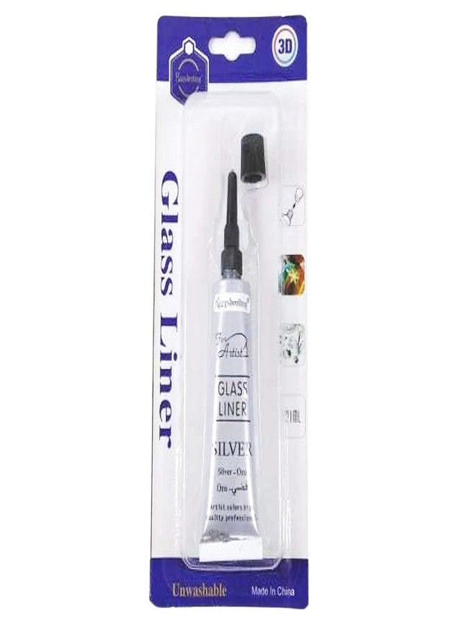KRYTONE� Glass Liner Colors 3D Glass Color 21ml x 1 Tubes (Pack Of 1) (SILVER) - Image 1